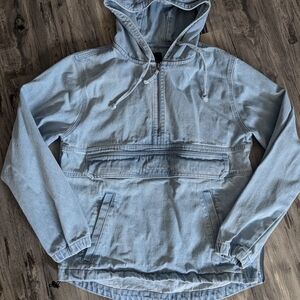 Denim Hooded Pullover Jacket